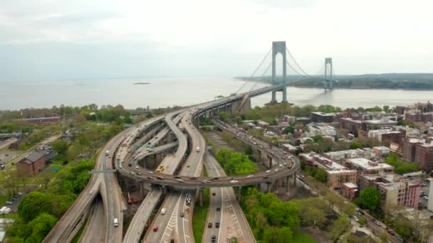 Pont Verrazzano Narrows Brooklyn Les Îles Staten — Video