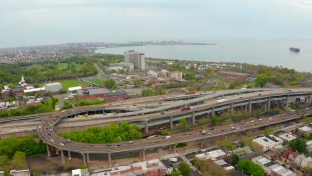 Verrazzano Verengt Brücke Brooklyn Und Staten Islands — Stockvideo