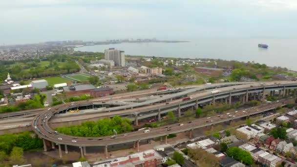 Verrazzano Verengt Brücke Brooklyn Und Staten Islands — Stockvideo