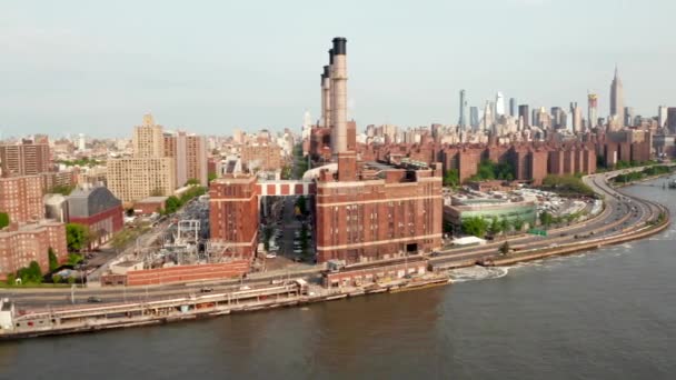 Вид Повітря Нью Йоркського Заводу Надання Електричної Газової Парової Служби — стокове відео