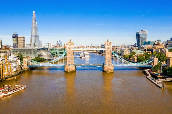 Londra Kule Köprüsü Ingiltere Güzel Bulutlarla Günbatımı Köprü Açılışı Ingilizce — Stok fotoğraf