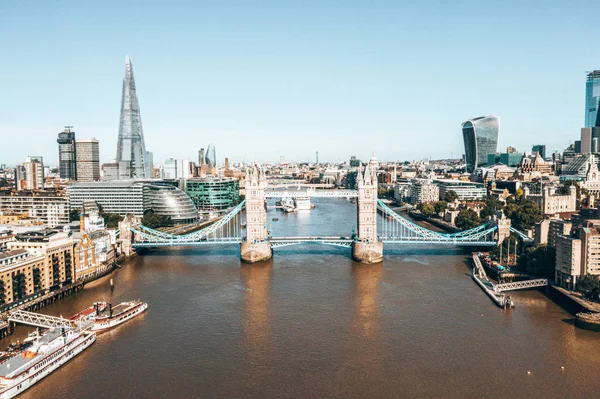 Tower Bridge Londres Reino Unido Pôr Sol Com Nuvens Bonitas — Fotografia de Stock