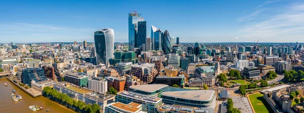 Luchtfoto Panoramisch Stadsgezicht Uitzicht Londen Rivier Theems Engeland Verenigd Koninkrijk — Stockfoto