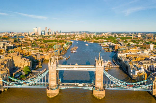 Tower Bridge Londres Reino Unido Pôr Sol Com Nuvens Bonitas — Fotografia de Stock