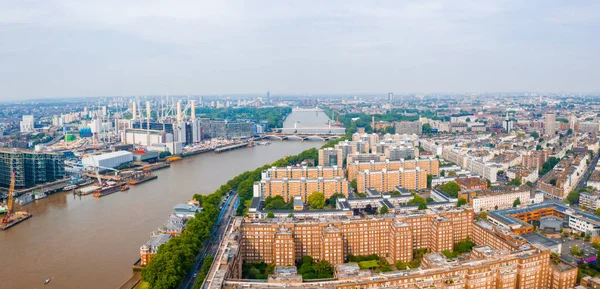 Vista Aérea Londres Central Elétrica Junto Rio Tâmisa Londres — Fotografia de Stock