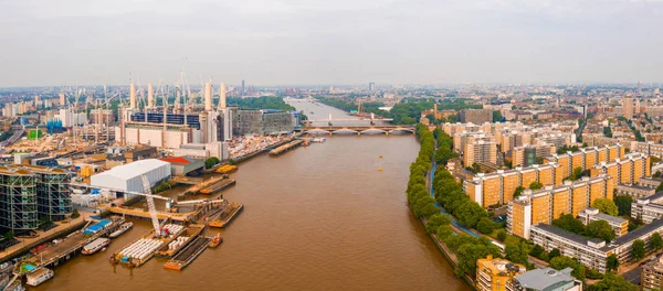 Prachtige Luchtfoto Van Rivier Theems Londen Buurt Van Westminster Abby — Stockfoto