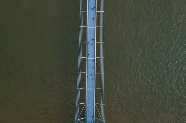 Millennium Bridge Londen Boven Theems — Stockfoto