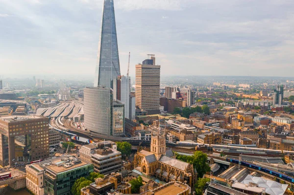 Bela Vista Panorâmica Cidade Londres Cima Arranha Céus Bairro Cidade — Fotografia de Stock