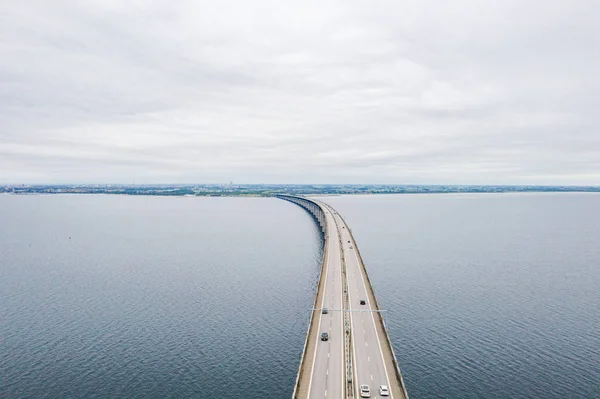 Vue Aérienne Pont Entre Danemark Suède Oresundsbron Oresund Bridge Vue — Photo