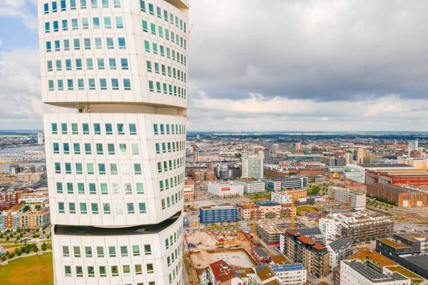 Prachtige Luchtfoto Van Vastra Hamnen Westelijke Haven District Malmö Zweden — Stockfoto