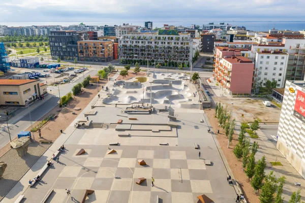 Junio 2019 Malmo Suecia Vista Aérea Del Parque Skate Malmo —  Fotos de Stock