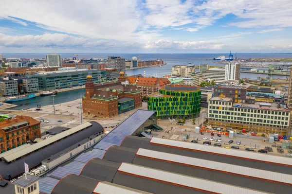 Luchtfoto Van Het Centrum Van Oude Stad Van Malmö Zweden — Stockfoto