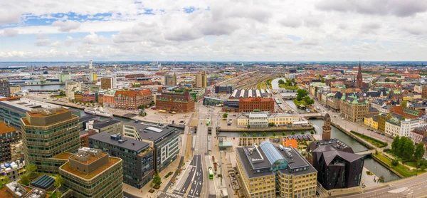 スウェーデンのマルモ旧市街中心部の航空写真 — ストック写真