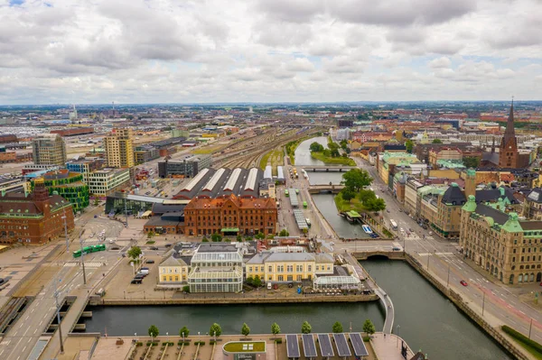 Вид Воздуха Старый Центр Города Мальмо Швеции — стоковое фото