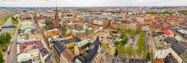 Aerial view of the Malmo old town city center in Sweden.  clipart