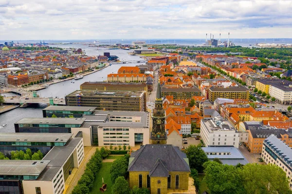 Hermosa Vista Panorámica Aérea Ciudad Copenhague Dinamarca —  Fotos de Stock