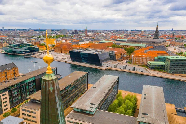 Hermosa Vista Panorámica Aérea Ciudad Copenhague Dinamarca —  Fotos de Stock