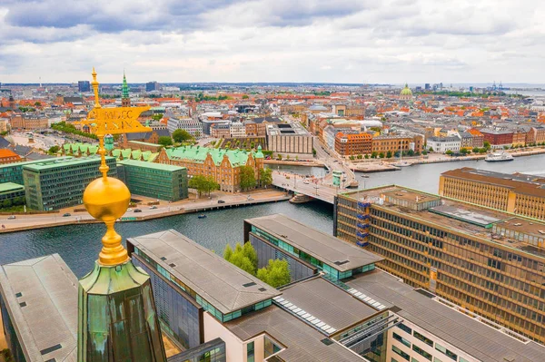 Beautiful Aerial Panoramic View Copenhagen City Denmark — Stock Photo, Image