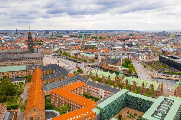 Hermosa Vista Panorámica Aérea Ciudad Copenhague Dinamarca —  Fotos de Stock