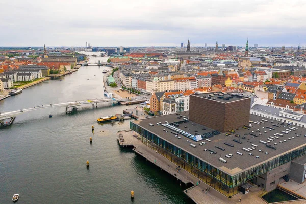 Воздушный Панорамный Вид Коппель Данию Над Каналами Городской Рекой — стоковое фото