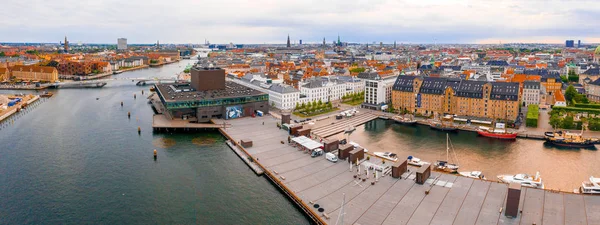 Чудовий Панорамний Вид Копенгаген Данію Над Каналами Річку Місто — стокове фото