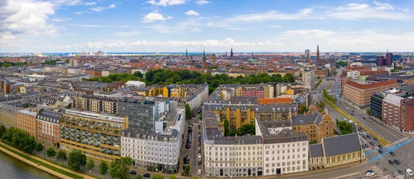 Воздушный Панорамный Вид Коппель Данию Над Каналами Городской Рекой — стоковое фото
