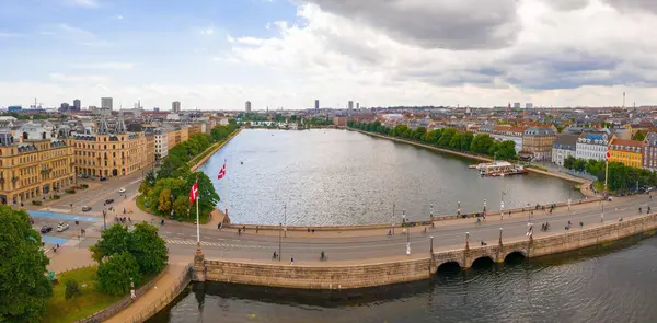 Hermosa Vista Panorámica Aérea Copenhague Dinamarca Por Encima Los Canales — Foto de Stock