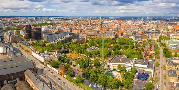 Kopenhagen Denemarken Juni 2019 Luchtfoto Van Het Pretpark Tivoli Gardens — Stockfoto