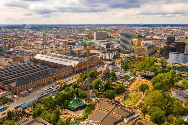 Kopenhagen Dänemark Juni 2019 Luftaufnahme Des Vergnügungsparks Tivoli Garden Mit — Stockfoto