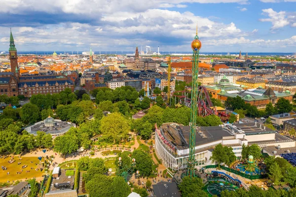 Копенгаген Дания Июнь 2019 Года Воздушный Вид Парк Развлечений Tivoli — стоковое фото