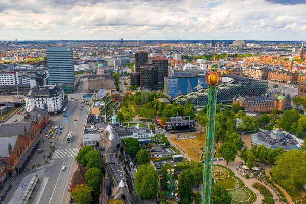 Kopenhagen Denemarken Juni 2019 Luchtfoto Van Het Pretpark Tivoli Gardens — Stockfoto