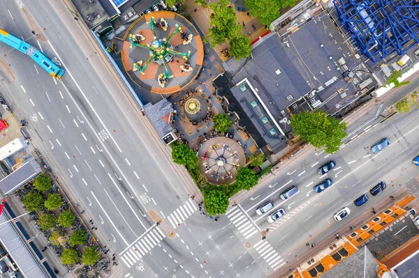 Copenhagen Dinamarca Junho 2019 Vista Aérea Parque Diversões Tivoli Gardens — Fotografia de Stock