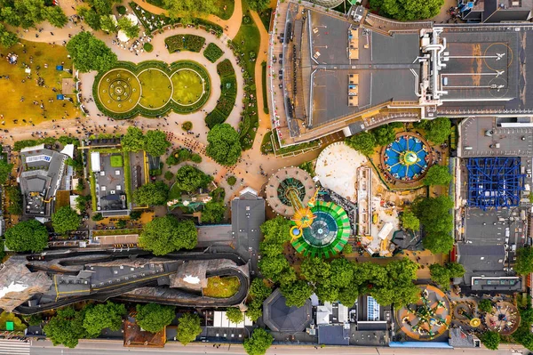 Copenhagen Dinamarca Junho 2019 Vista Aérea Parque Diversões Tivoli Gardens — Fotografia de Stock