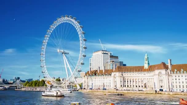 2019年6月10日ロンドン 英国ロンドンアイ観覧車の美しい景色 — ストック動画