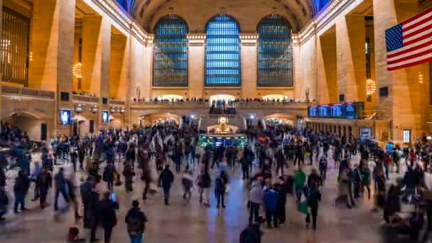 New York Usa May 2019 Time Lpase Main Lobby Grand — Stock Video