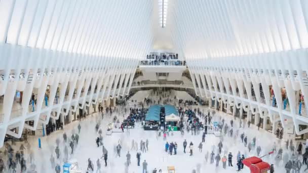 New York Usa June 2019 Oculus Interior White World Trade — Stok video