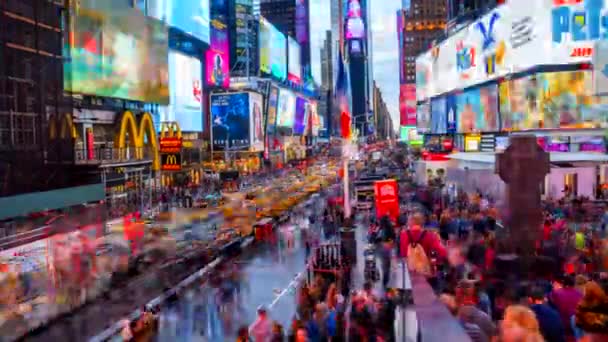 2019年5月10日 Usa 时间平方时间差视图 人们走在纽约的时代广场上 时间的流转 — 图库视频影像