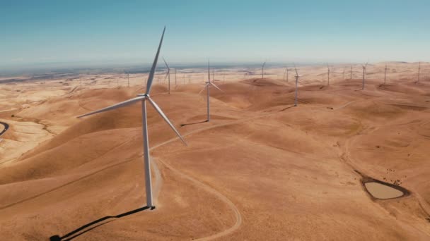 Vista Aérea Las Centrales Eólicas Arizona Energía Eólica Uso Del — Vídeo de stock