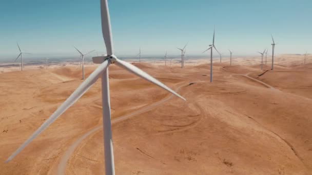 Vista Aérea Das Usinas Eólicas Arizona Eua Energia Eólica Uso — Vídeo de Stock