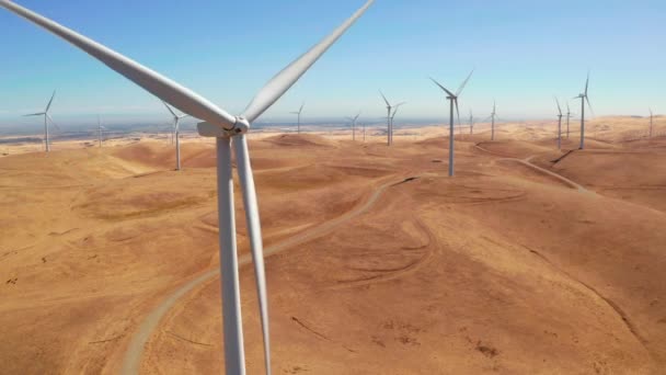 Aerial View Wind Power Stations Arizona Usa Wind Power Use — Stok video