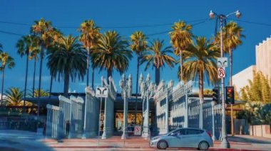 LACMA Urban Lights Time Lapse view. 'Urban Light' is a large-scale assemblage sculpture by Chris Burden at the Los Angeles County Museum of Art LACMA.
