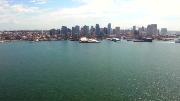 Vista Aérea Porto San Diego Perto Centro Cidade Voando Perto — Vídeo de Stock