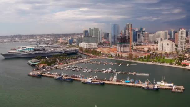 Time Lapse View Uss Midway Aircraft Carrier United States Navy — Vídeos de Stock