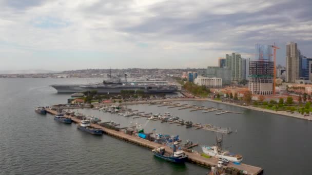 Pohled Uss Midway Letadlovou Loď Amerického Námořnictva Hlavní Loď Své — Stock video