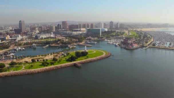 Beautiful Aerial View Mothers Beach Long Beach Los Angeles Usa — Stock Video