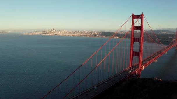 Vista Aérea Bonita Ponte Dourada Portão San Francisco Cima Com — Vídeo de Stock