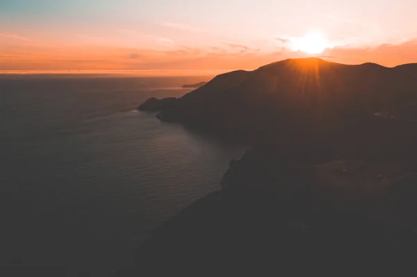Piękny Widok Zachód Słońca Parku Golden Gate Pobliżu Oceanu Spokojnego — Zdjęcie stockowe
