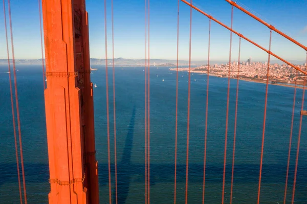Uitzicht Zonsondergang Vanuit Lucht Golden Gate Bridge Golden Gate National — Stockfoto