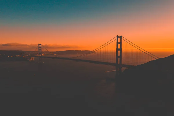 Hermosa Vista Aérea San Francisco Amanecer Temprano Con Puente Golden — Foto de Stock