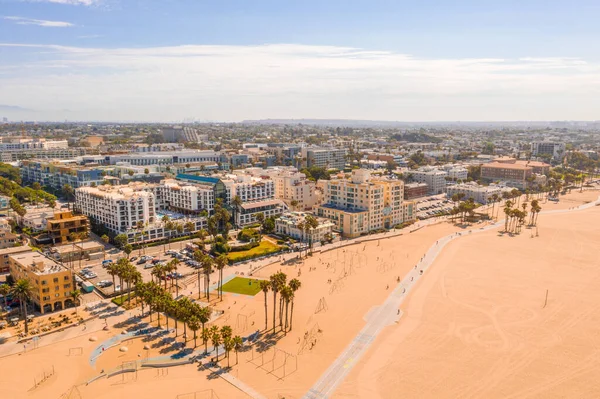 Vista Aérea Del Distrito Venice Beach Los Ángeles California Cerca — Foto de Stock